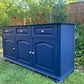 Free Delivery Newly refurbished large solid wood sideboard blue