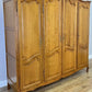 Wardrobe Vintage French Louis XVI Style Oak Four Door Carved Armoire LOT 4824