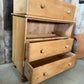 Antique Mid Victorian Pine Three Drawer Chest of Drawers Dresser, c 1860
