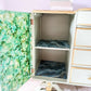 Upcycled French Provincial Cabinet in Sage Green and Tropical Jungle ,Upcycled Statement Furniture