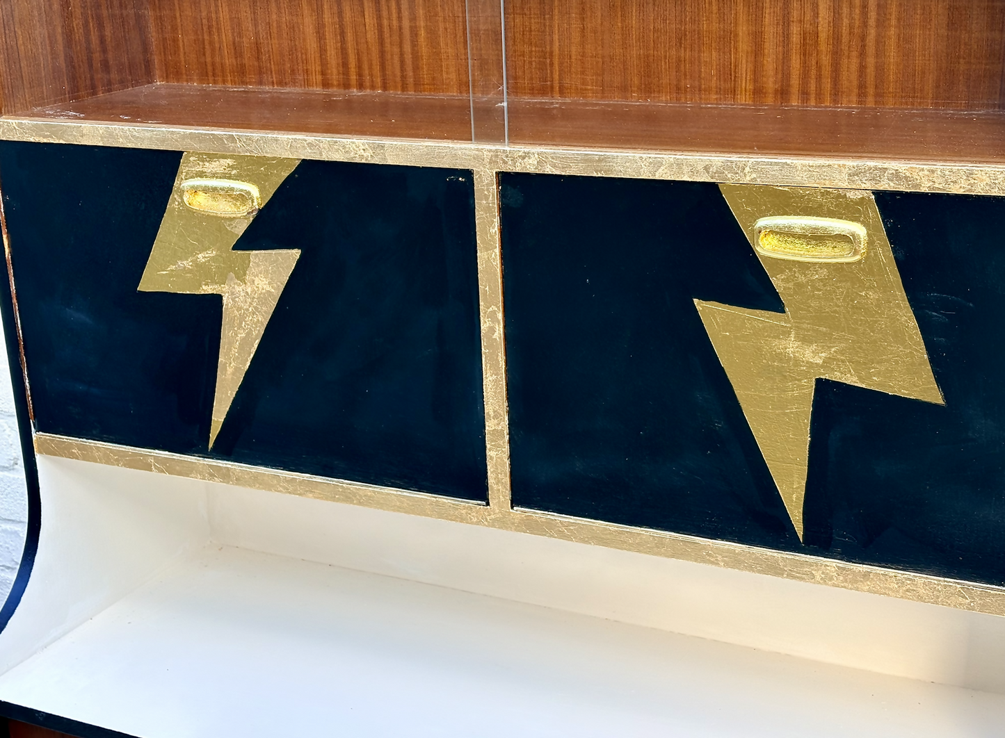 Rock N’ Roll Themed Jentique Mid-century Sideboard Bowie Lightning