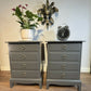 A Pair of Stag Minstrel Bedside Tables in Graphite Grey | Vintage Mid Century Nightstands