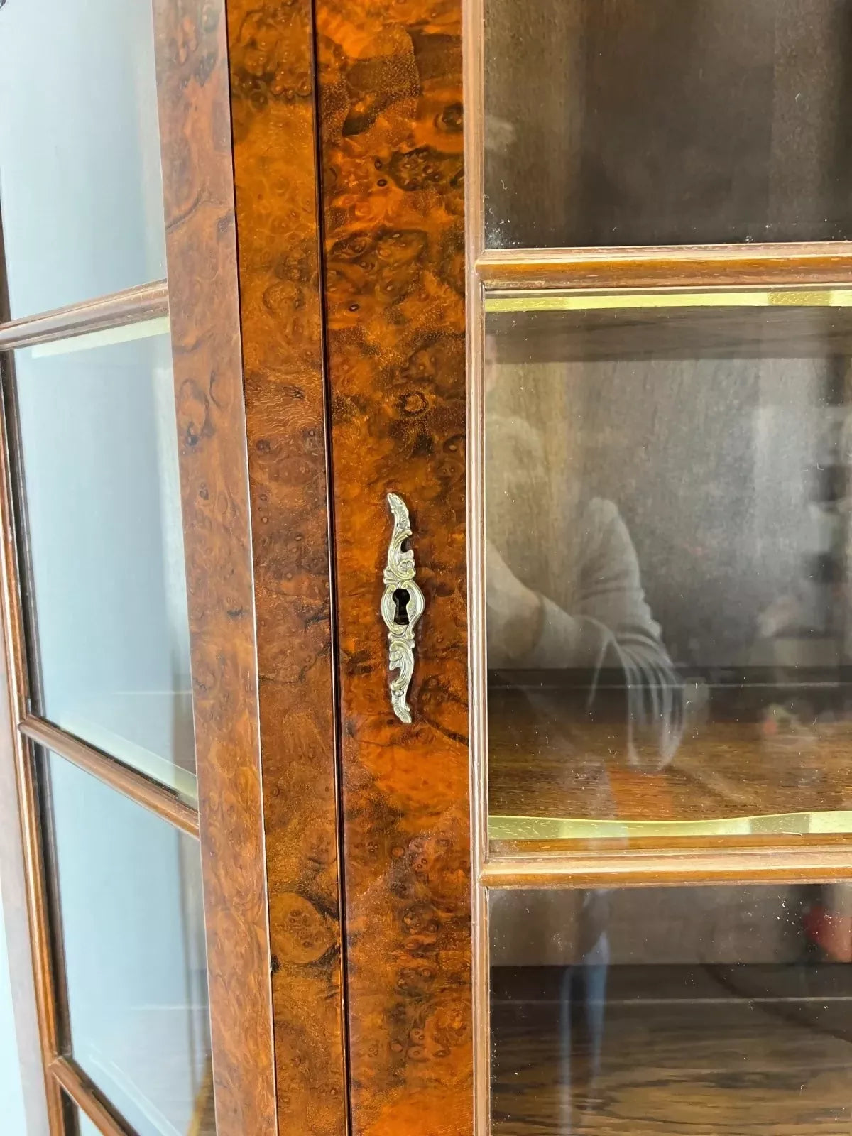 Bookcase Vintage French Carved Glass Doors Sideboard Drawers Cabinet LOT 4490