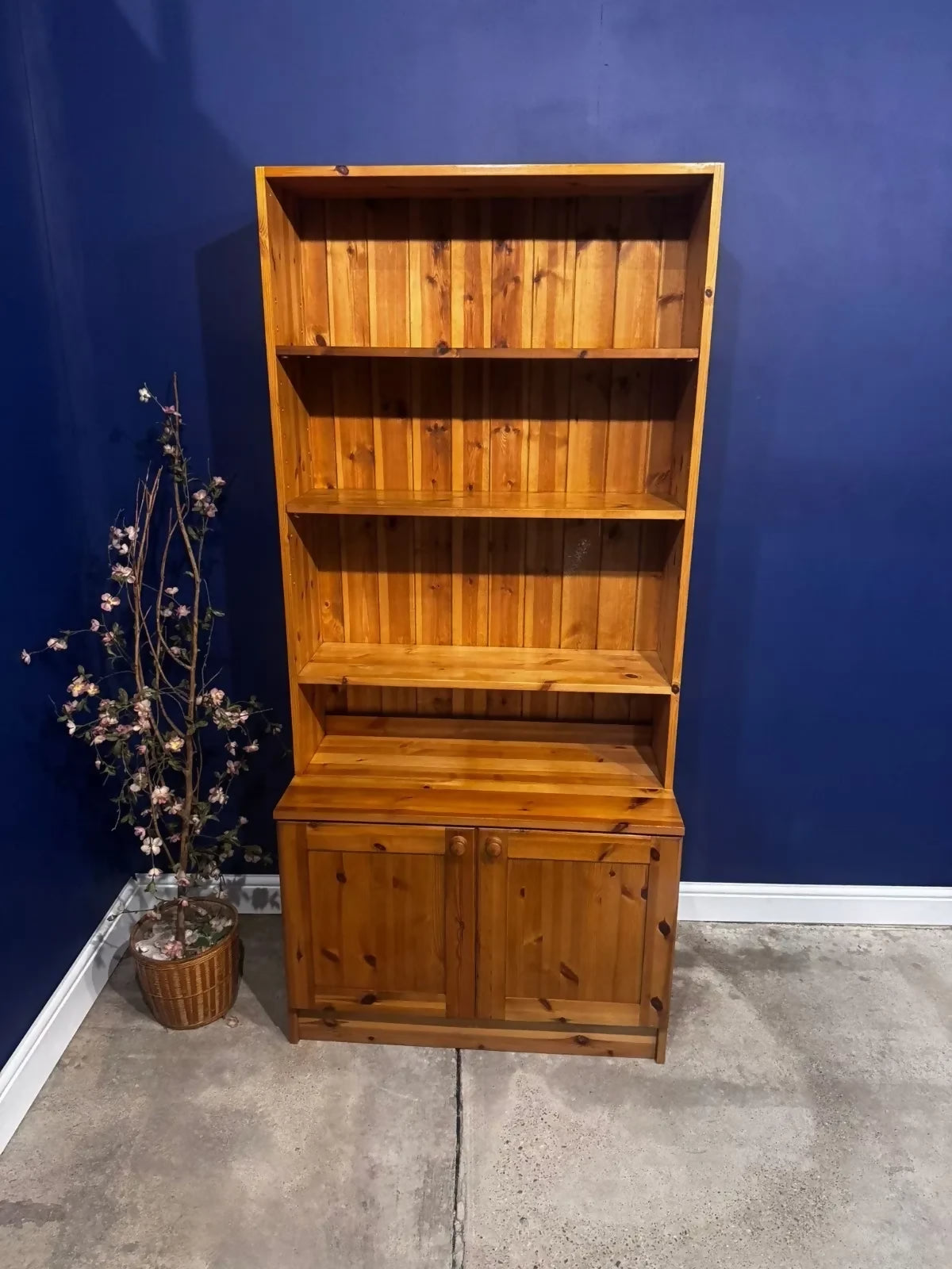 Vintage Pine Dresser Welsh Doors Sideboard Cupboard Cabinet Bookshelf Kitchen