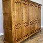 Wardrobe Vintage French Style Oak Five Door Carved Armoire Cabinet LOT 6111