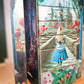 Hand painted and Decoupaged Alice in Wonderland Jewellery Armoire, whimsical vintage jewellery cabinet