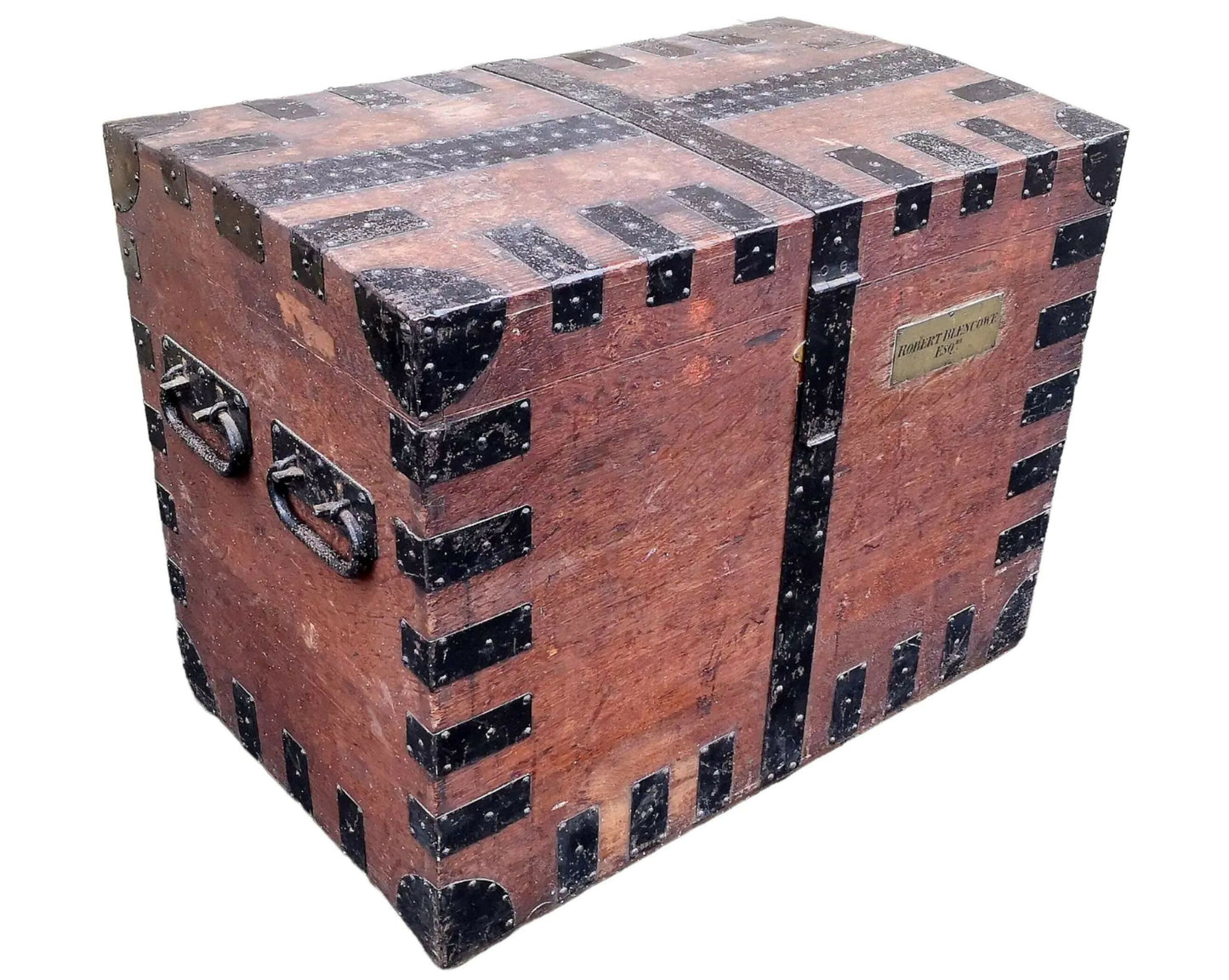 19th Century Oak and Metal Bound Silver Chest