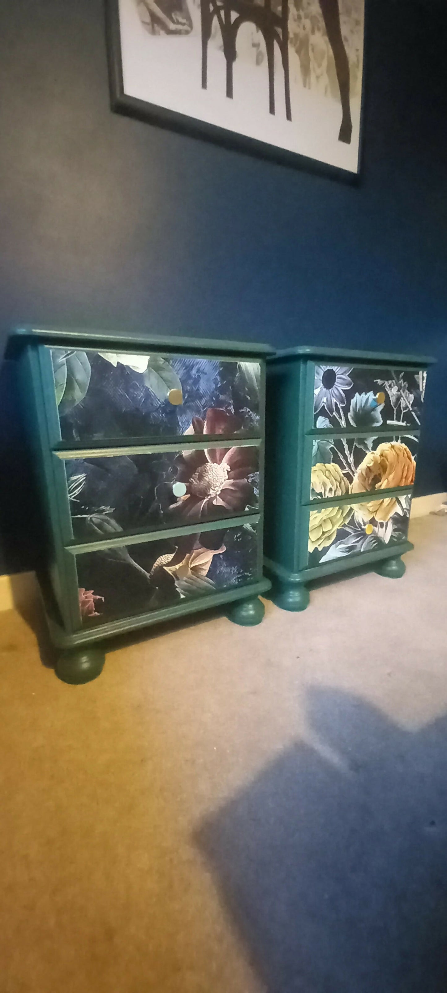 Bedside Tables Cabinets. Upcycled Furniture Painted Bespoke Furniture. Commissions Taken. SOLD