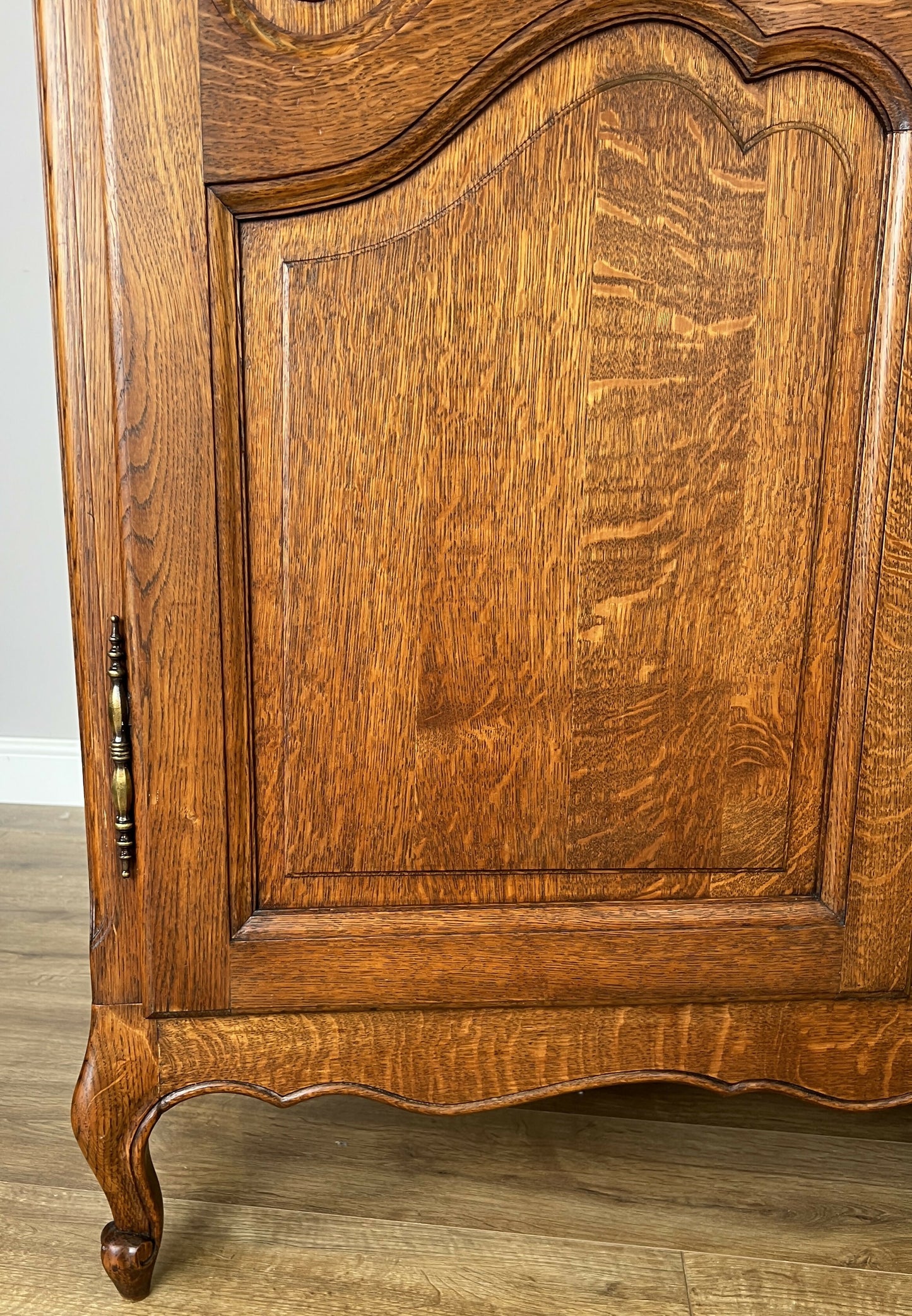 Wardrobe Vintage French Louis XVI Style Oak Four Door Carved Armoire LOT 6105