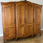 Wardrobe Vintage French Louis XVI Style Oak Four Door Carved Armoire LOT 6504