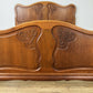 Bed Vintage French Louis XVI Oak Double Bed Frame Carved Headboard LOT 6381