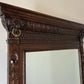 Antique French Oak Wall Mirror with Carved Frame Wall Decor 197cm LOT 4352