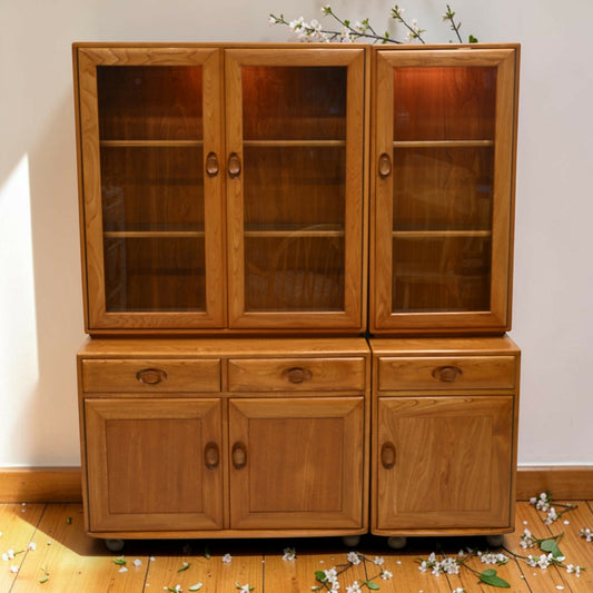 Ercol Windsor Wall Unit Display Cupboard 4 Piece Light Finish FREE UK Delivery