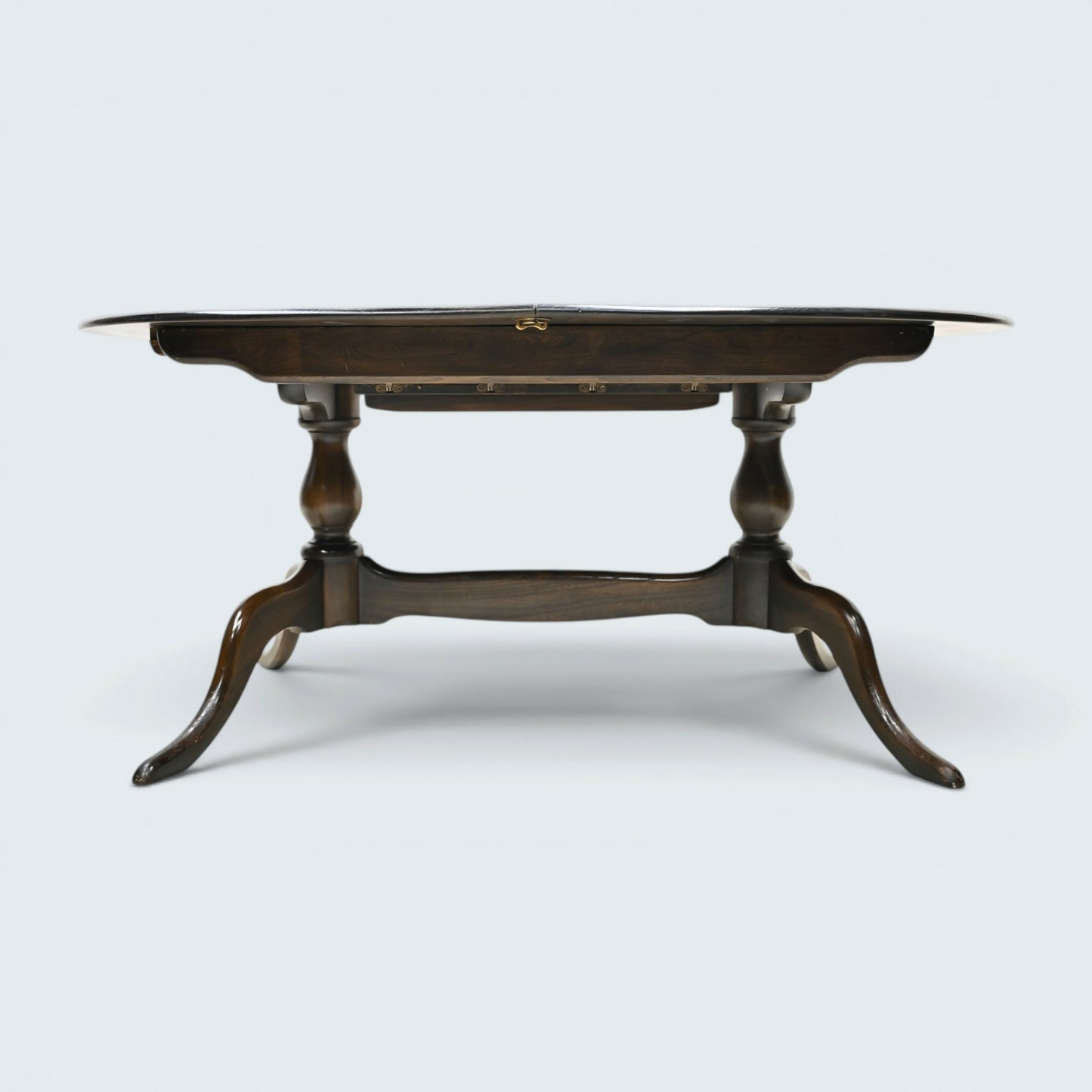 Ercol Extending Dining Table Twin Pedestal Dark Finish Seats 8 FREE UK Delivery*