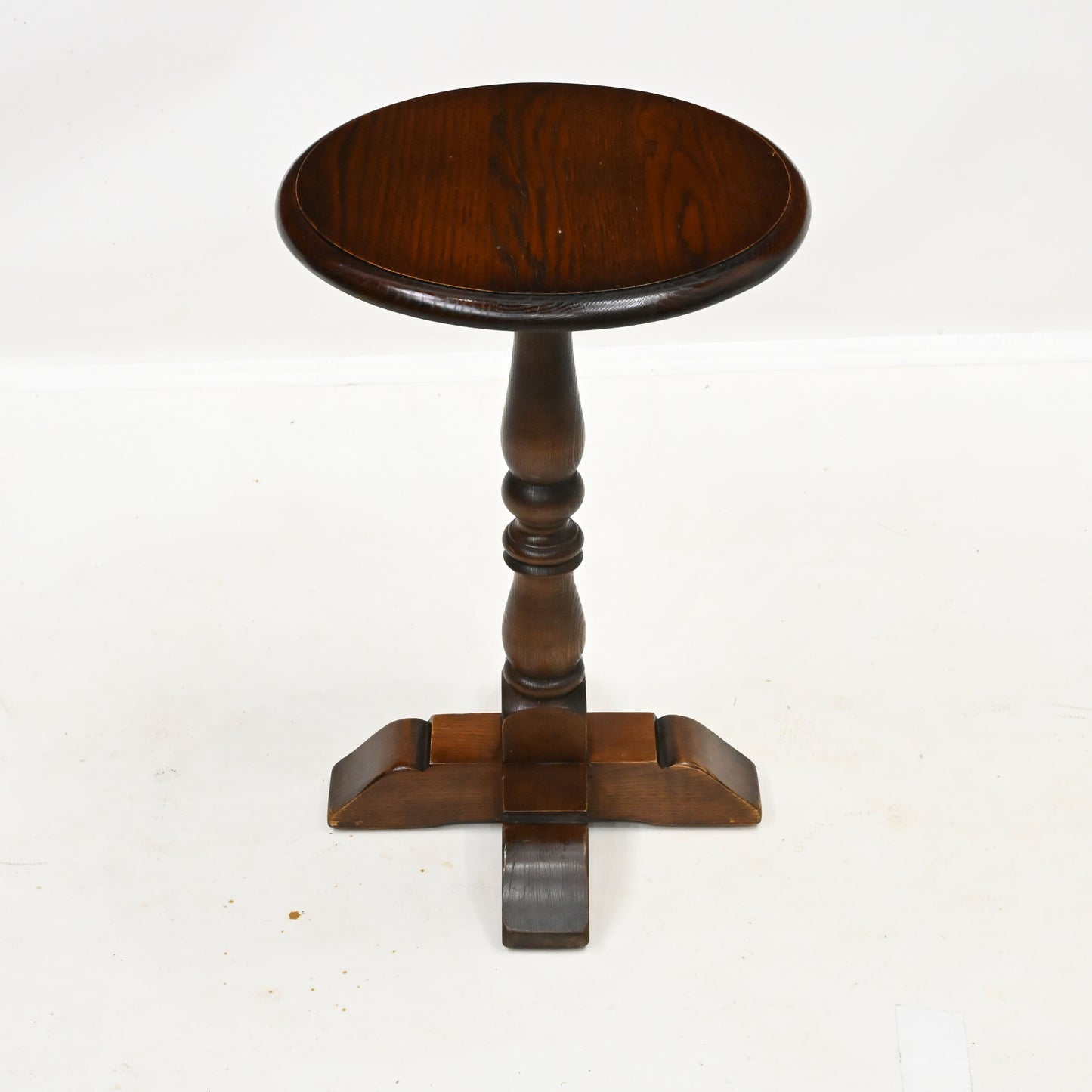 Old Charm Wine/Side Table Pedestal Tudor Brown Model 2217 FREE Delivery. SBR10692/1007E