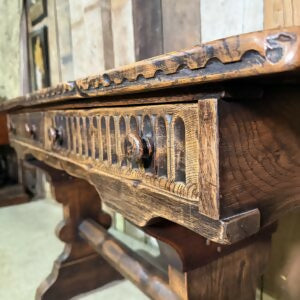 Vintage Solid Oak Monastic Console / Side Desk Table by Nigel Rupert Griffiths