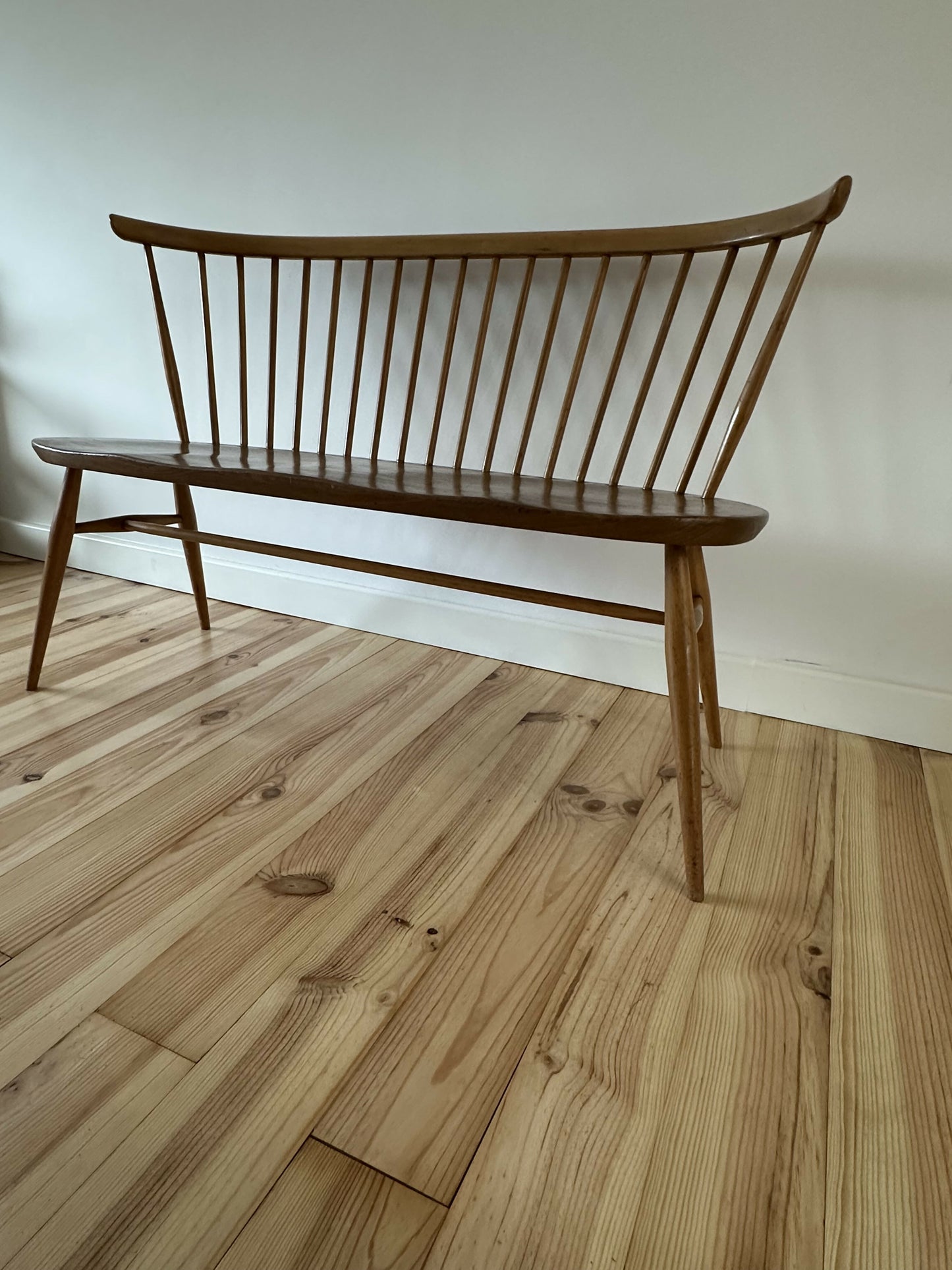 Vintage Ercol Love Seat Model 450 Ercol Natural Finish Elm