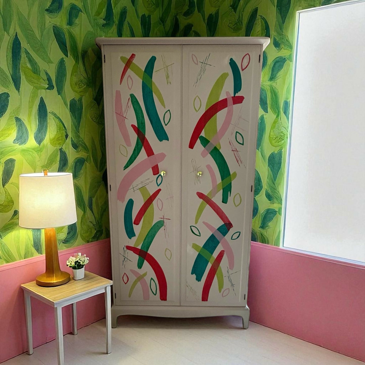 Unique pink Stag Minstrel Wardrobe