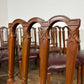 Set Of Twelve Mahogany Dining Chairs With Burgundy Leather Upholstered Seats