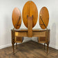 Vintage 1950s Walnut Kidney-Shaped Dressing Table