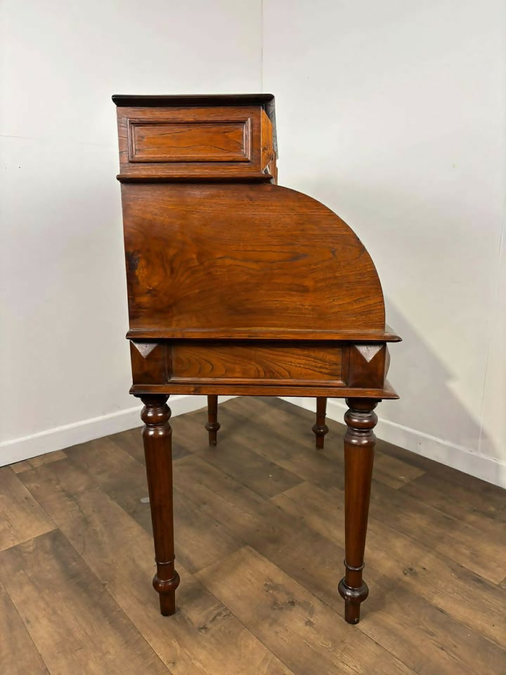 Reproduction Oak Cylinder Topped Desk / Bureau