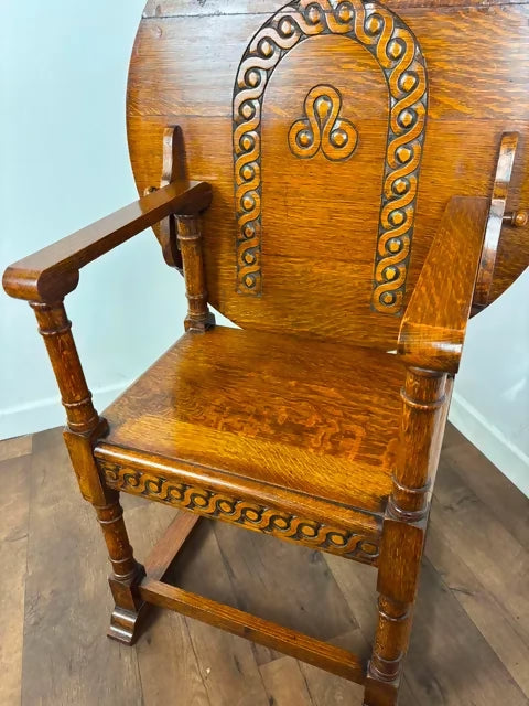 Arts & Crafts Oak Monks Chair/Metamorphic Table