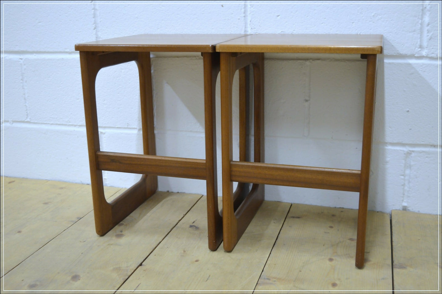 Vintage Bedside Table Set Of 2 Pair McIntosh Teak Mid Century Danish Design