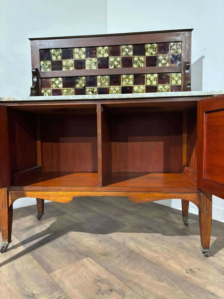 Edwardian Mahogany Marble Top Wash Stand