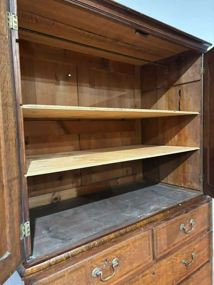 George III Oak Linen Press (c. Late 18th Century)
