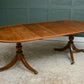Regency Style Mahogany Extending Dining Table with Leaf - Twin Pedestal - D End