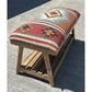 Beautiful Contemporary Kilim Kelem Flat Weave Upholstered Bench Seat With Rack