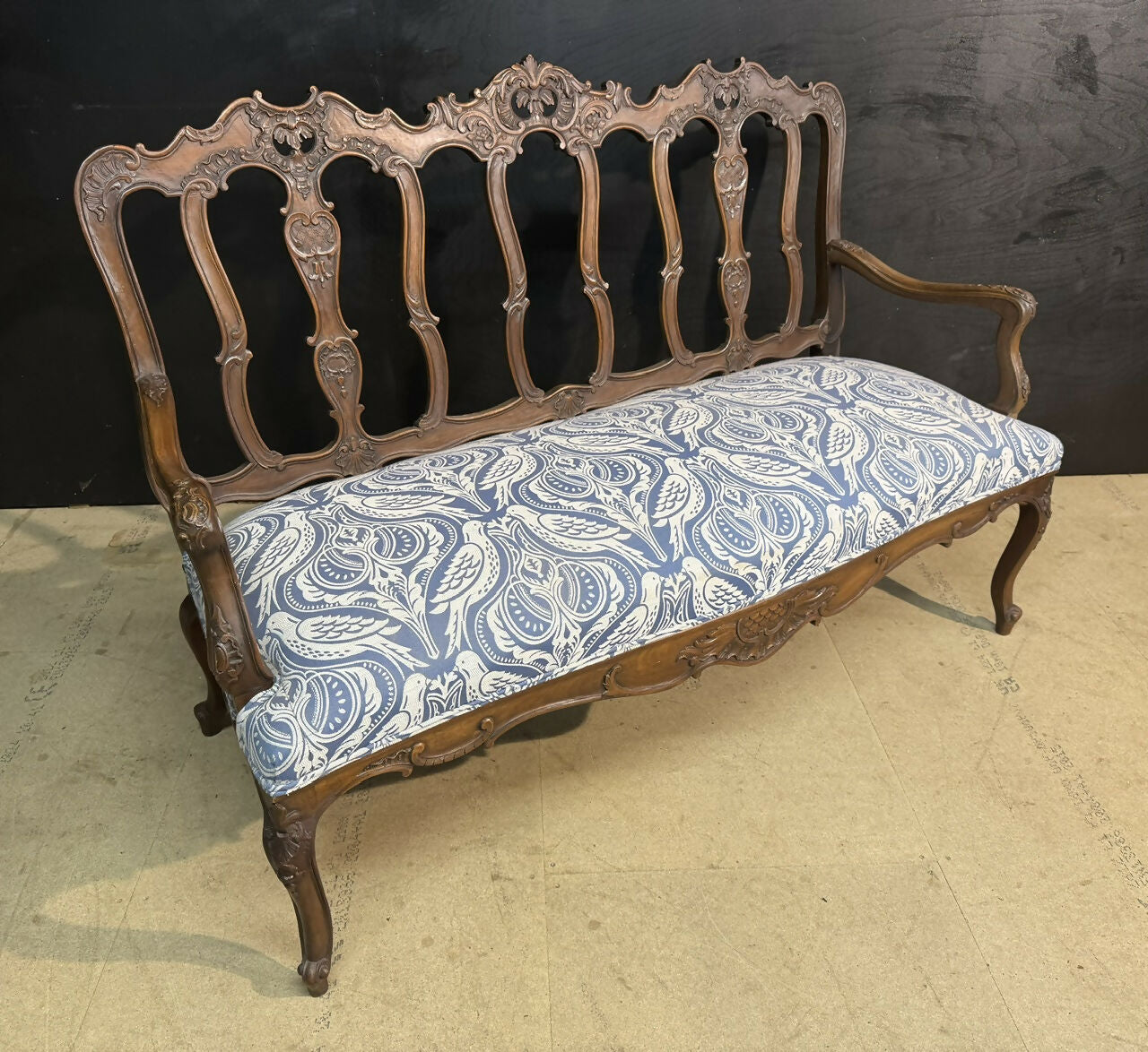 Lovely Walnut 3 Seater Couch