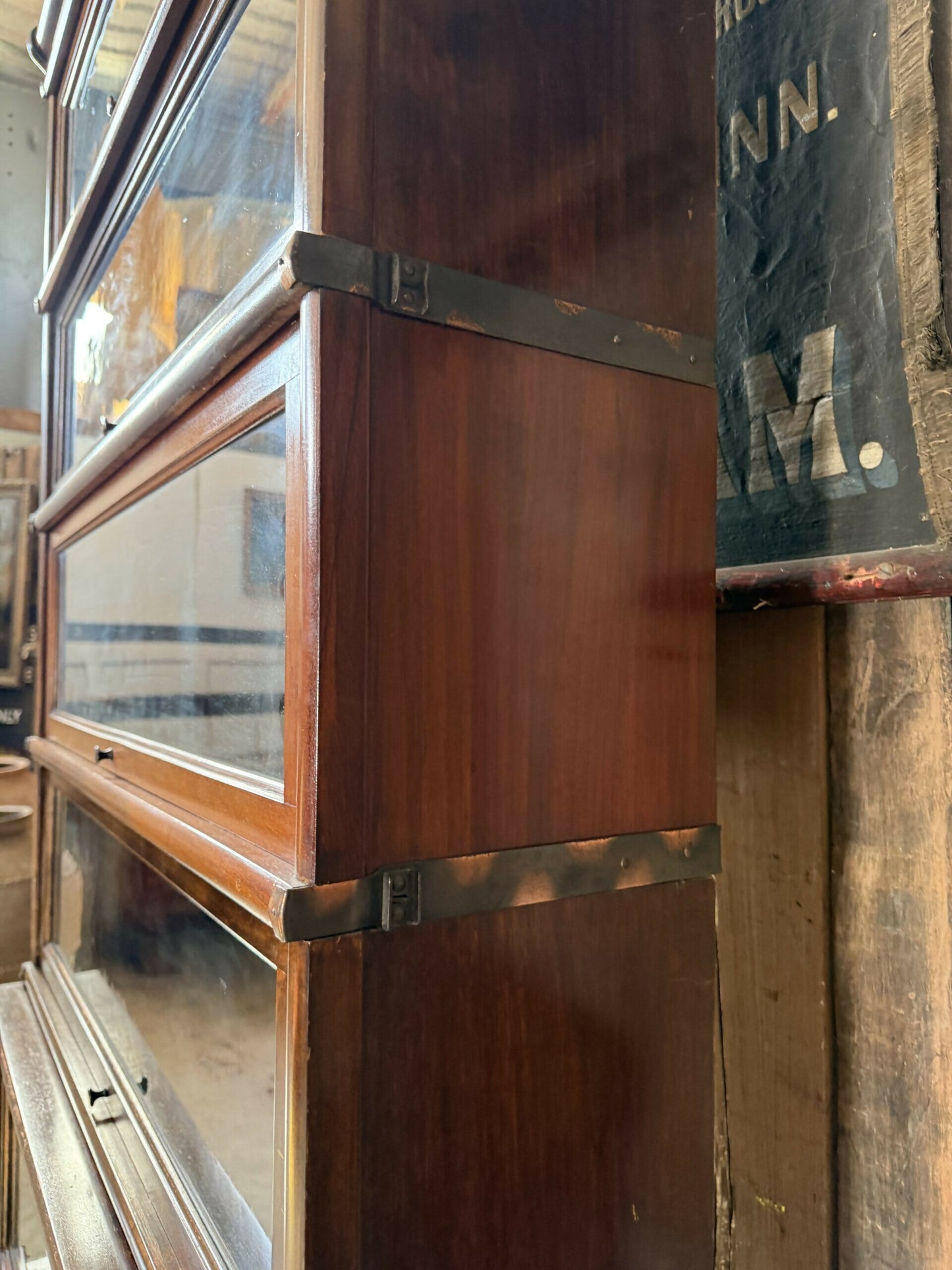 Vintage Modular Globe Wernicke Solicitor Barrister Six Stack Bookcase Glazed Cupboards, c1930