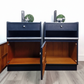 Nathan teak navy bedside tables