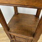 Bedside Table Antique French Style Marble Top Oak Cabinet Nightstand LOT 6236