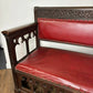 Victorian Carved Oak Gothic Revival Bench Settle