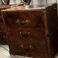 Leather luxury English bedside drawers - Handmade nightstands - Hand dyed bridle - Chestnut brown