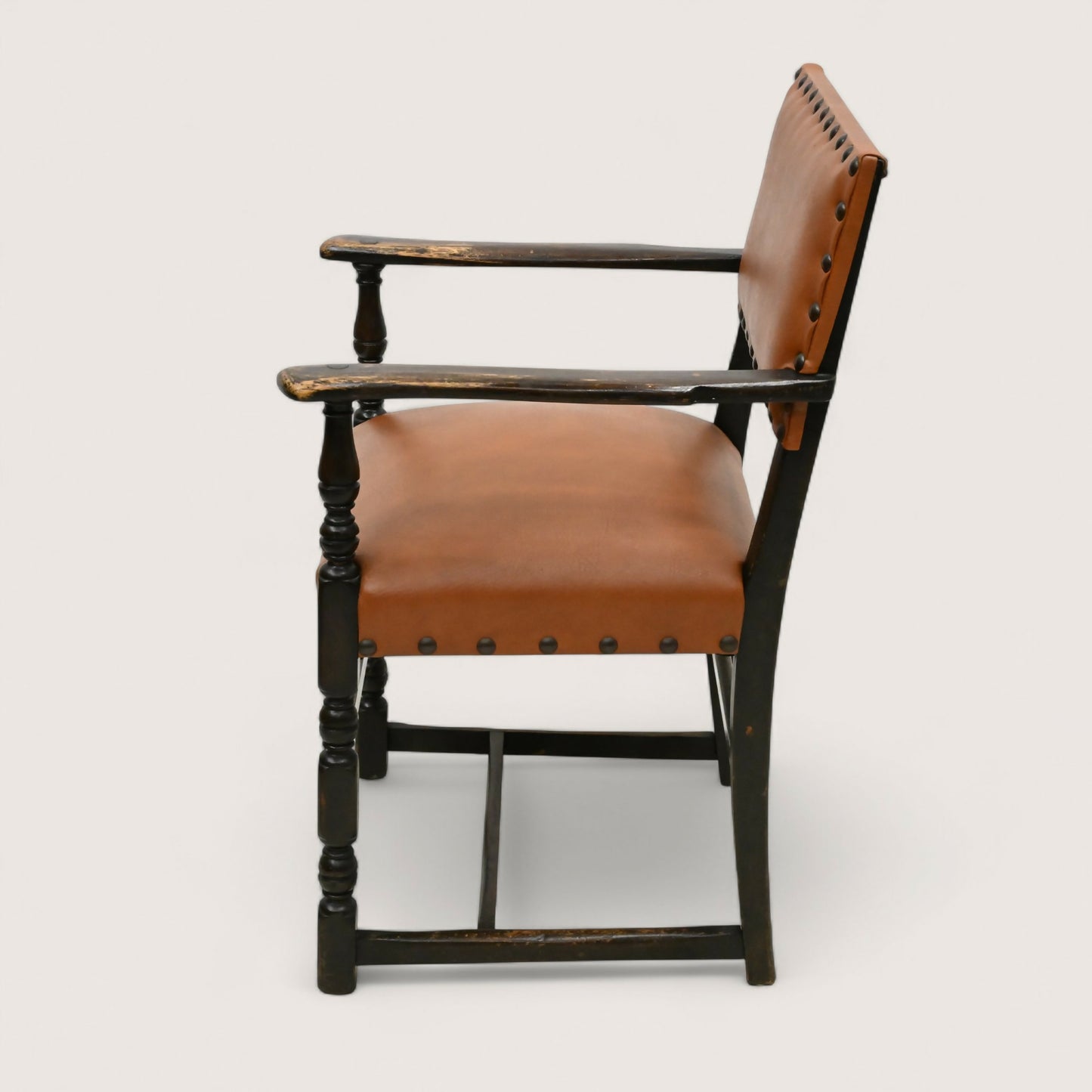 5 Skull/Ercol Dining Chairs Studded Burnt Orange Faux Leather FREE UK Delivery*. SBR10814/0808E