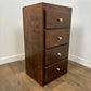 Vintage Dark Oak Veneer Narrow Of Four Drawer Chest
