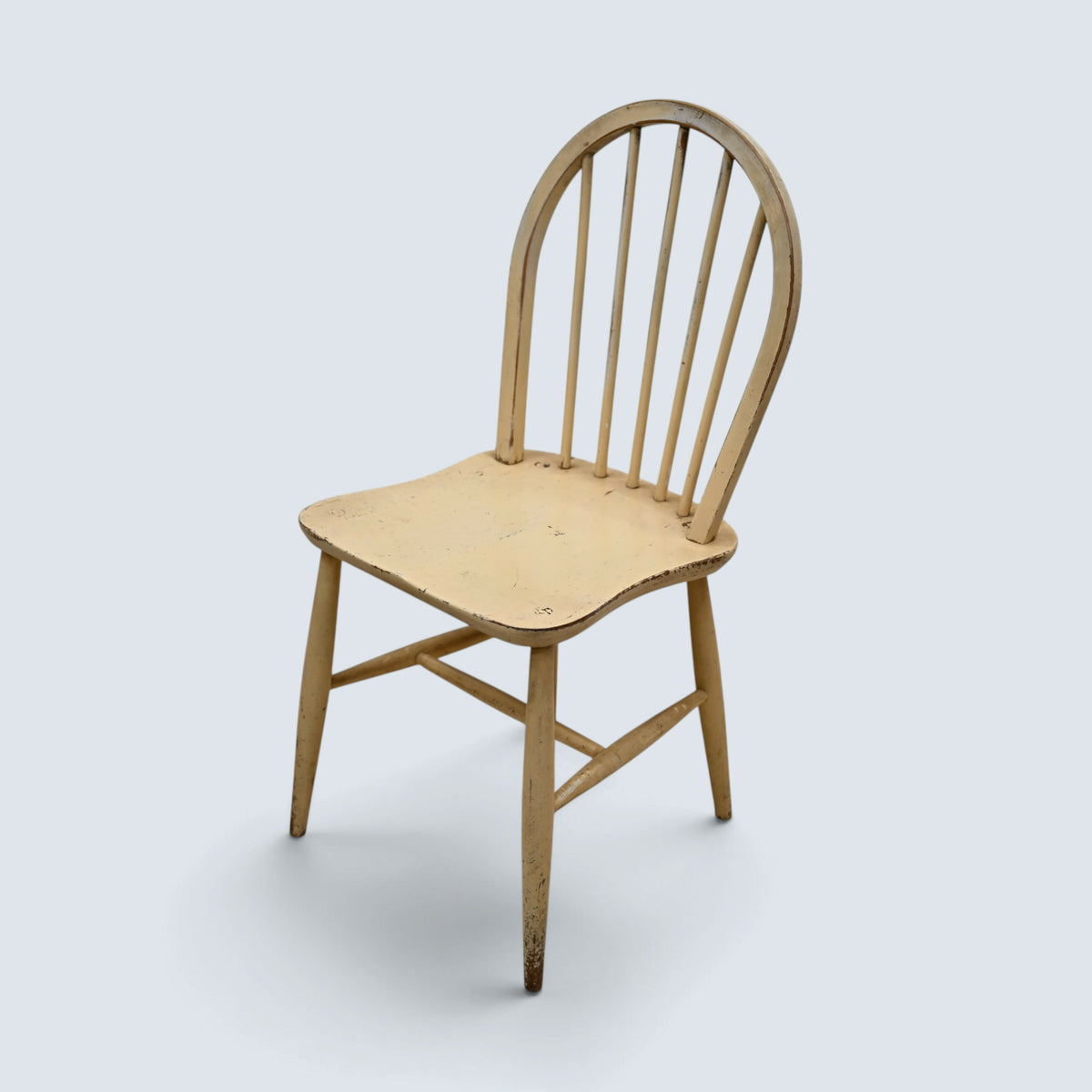 3 Painted Ercol Kitchen Chairs Cream Coloured Rustic Looking FREE UK Delivery*