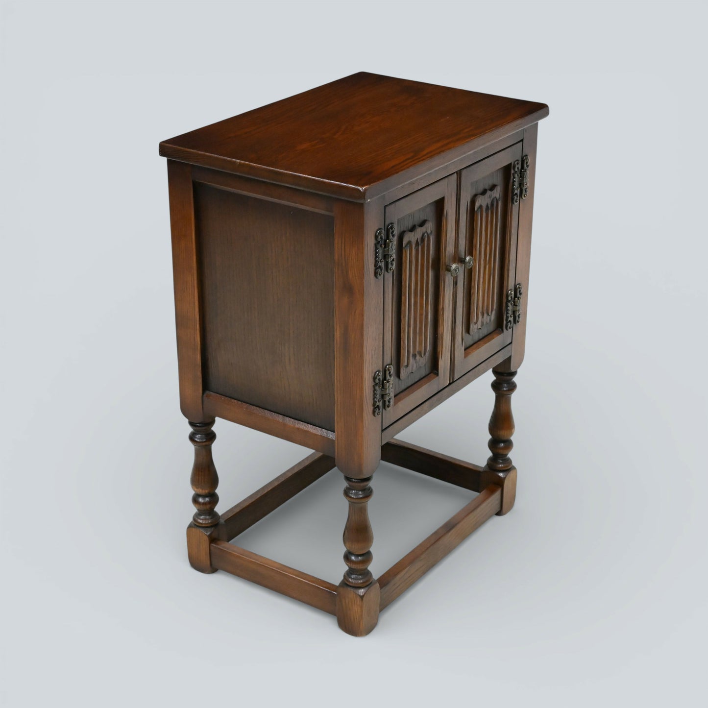 Old Charm Pedestal Cabinet Small Cupboard Bedside Tudor Brown FREE DELIVERY*