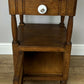 Pair of Bedside Tables Antique French Marble Top Oak Carved Cabinets LOT 6182