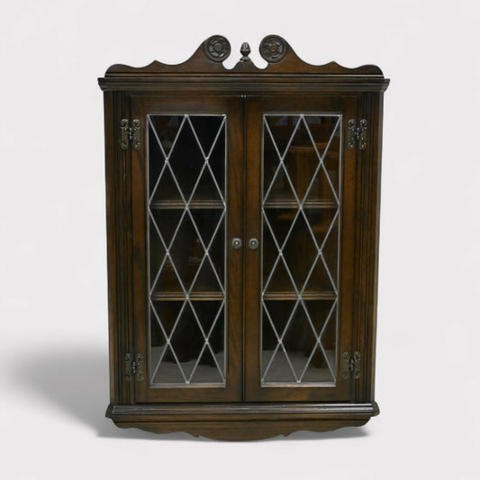 Old Charm Hanging Corner Display Cabinet Leaded Glass Model 1914 FREE Delivery. SBR10680/0907E