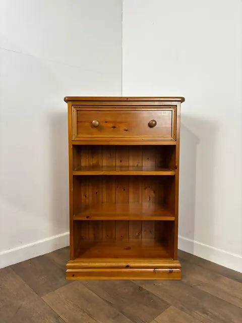 Contemporary Pine Bookcase With Drawer