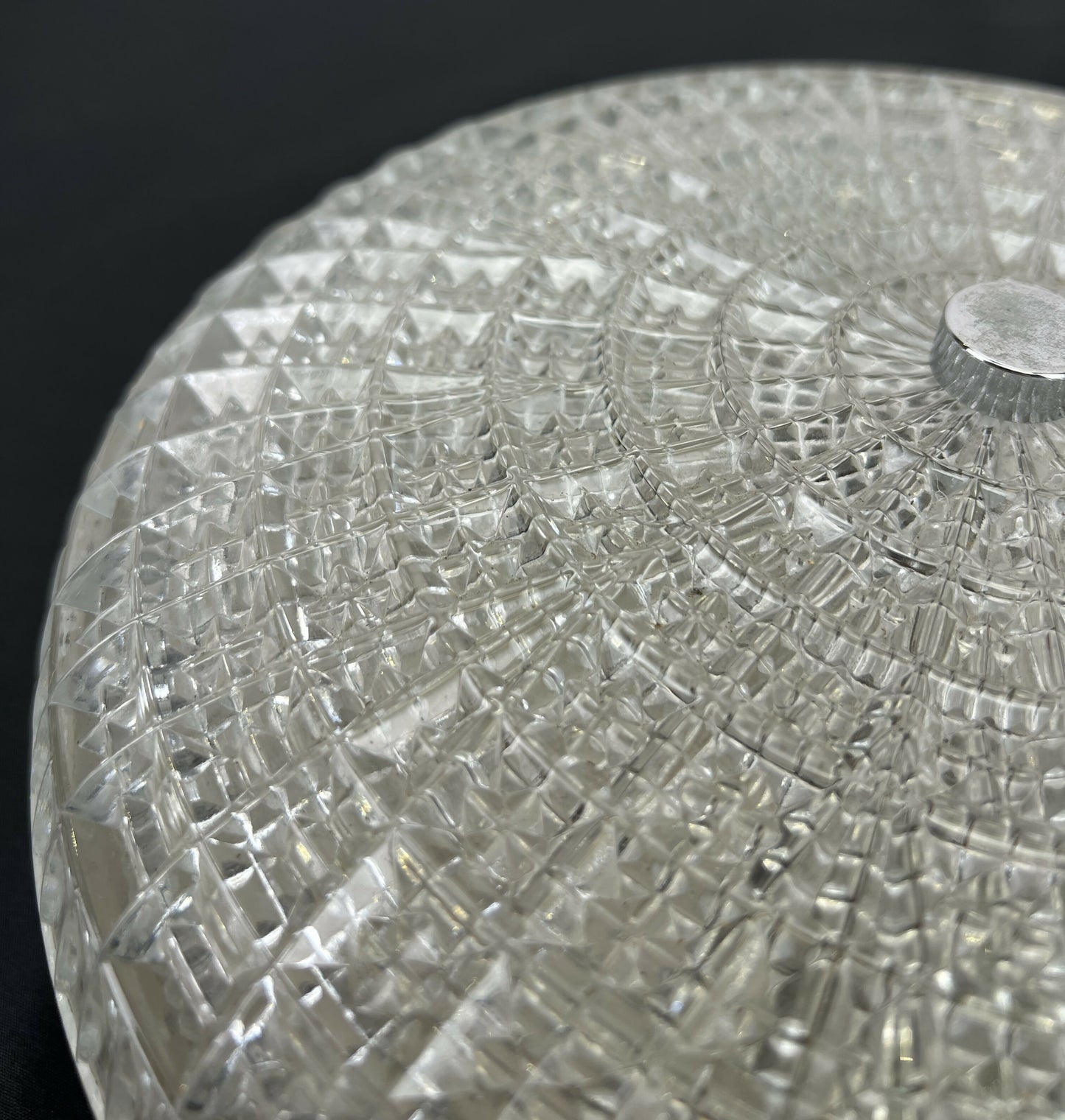 Ceiling Lamp Vintage French Style Patterned Glass Flush Mount LOT 6480