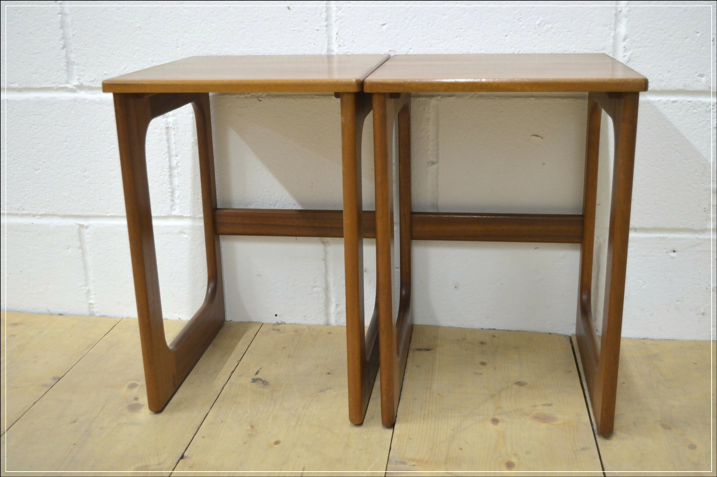 Vintage Bedside Table Set Of 2 Pair McIntosh Teak Mid Century Danish Design