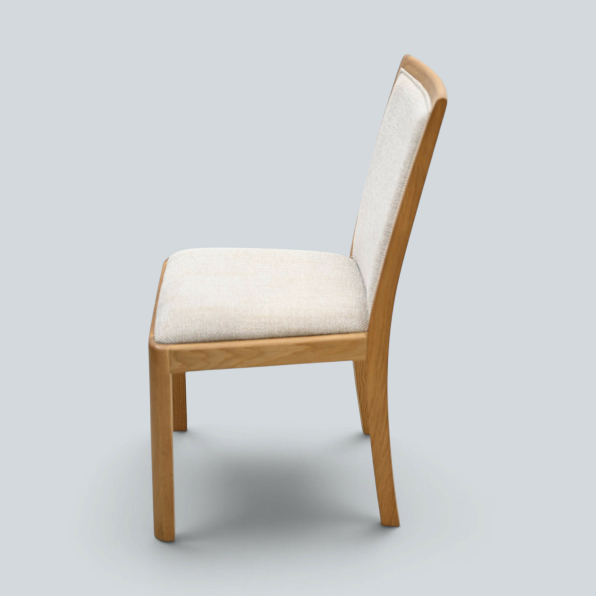 6 Oak Dining Chairs Beige Fleck Upholstery EXC Very Clean FREE UK Delivery*