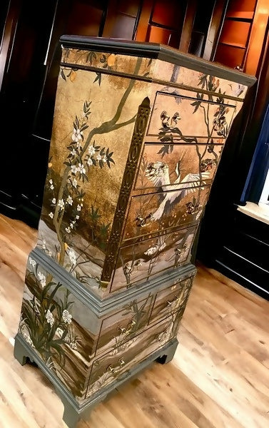 Oriental Vintage Chest Of Drawers, 1950s