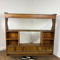 Vintage Oak & Mahogany Cross Banded Wall Shelves with Cupboards