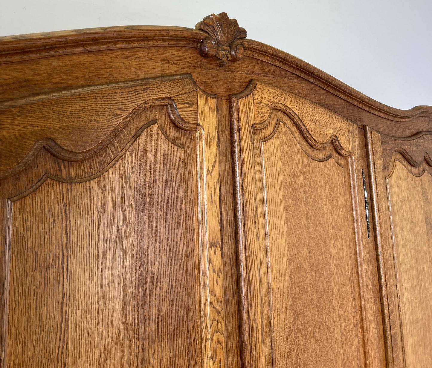 Wardrobe Vintage French Louis XVI Style Oak Four Door Carved Armoire LOT 6401